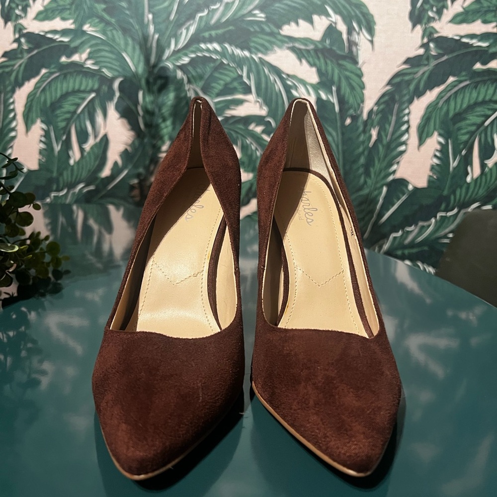 Charles By Charles David Dark Brown Suede Heels